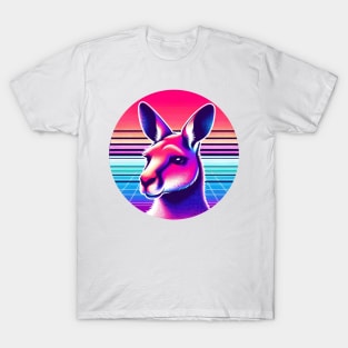 Outback Synth - Kangaroo Vaporwave T-Shirt